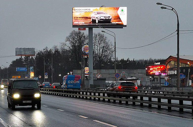 М шоссе. Диджитал 5х15. Экран на Ленинградке Москва. 77 Км МКАД. 415 Км Ленинградского шоссе.